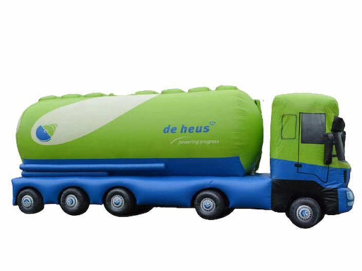 Maatwerk opblaasbare product vergroting van vrachtwagen De Heus